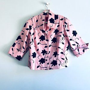 JS Collections - Embroidered Silk Jacket - Pink & Black - NWT - 20W